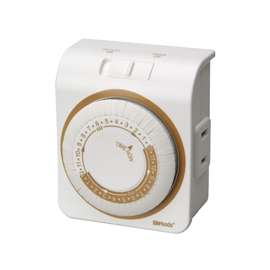 Woods 50000 Mechanical Timer, 15 A, 125 V, 1875 W, 24 hr Time Setting, 24 On/Off Cycles Per Day Cycle, White