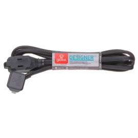 9' BLK 3Out 16/2 Cord
