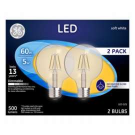 GE 2PK 5W SW G25 Bulb