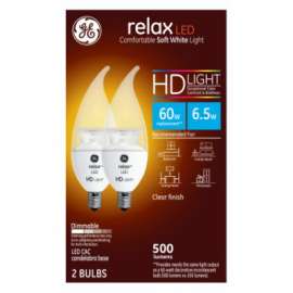 GE 2PK 6.5W SW CAC Bulb
