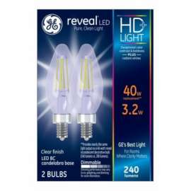 GE 2PK 3.2W BC Rev Bulb
