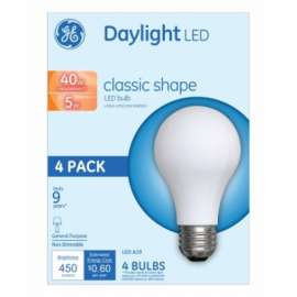 GE 4PK 5W Day A19 Bulb