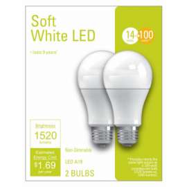 GE 2PK 14W SW A19 Bulb