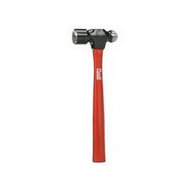 Ball Pein Hammer, Straight Hickory Handle, 10 1/2 in, Forged Steel 8 oz Head