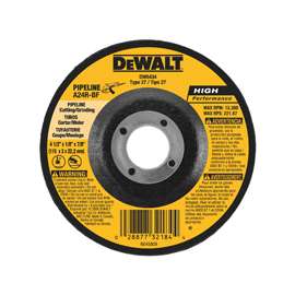 DeWALT DW8434 Grinding Wheel, 4-1/2 in Dia, 1/8 in Thick, 5/8 in Arbor, 24 Grit, Very Coarse