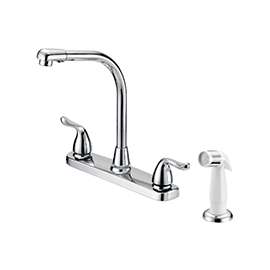 Boston Harbor F8F10036CP Kitchen Faucet, 1.8 gpm, 2-Faucet Handle, 4-Faucet Hole, Metal/Plastic, Chrome Plated