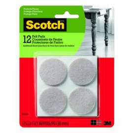 12CT 1.5" GRY Felt Pads