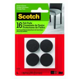16CT 1"BRN RND Felt Pad