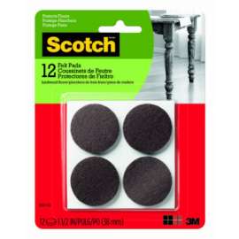 12CT 1.5" BRN Felt Pads