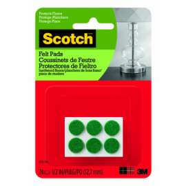 24CT 1/2" GRN Felt Pads