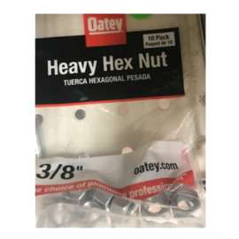 10PK 3/8" HVY Hex Nut