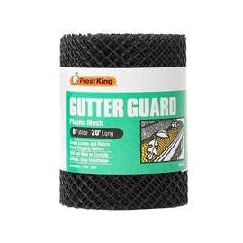 Frost King VX620 Gutter Guard, 20 ft L, 6 in W, Vinyl, Black