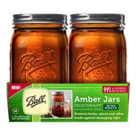 4PK QT Amber WM Jars