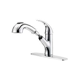 Boston Harbor FP4A4079CP Kitchen Faucet, 1.8 gpm, 1-Faucet Handle, 1, 3-Faucet Hole, Metal/Plastic, Chrome Plated