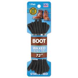 72" BLK Waxed Boot Lace