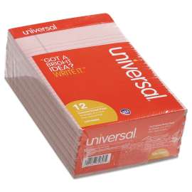 Colored Perforated Writing Pads, Narrow Rule, 5 x 8, Pink, 50 Sheets, Dozen