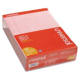Colored Perforated Writing Pads, Wide/Legal Rule, 8.5 x 11, Pink, 50 Sheets, Dozen