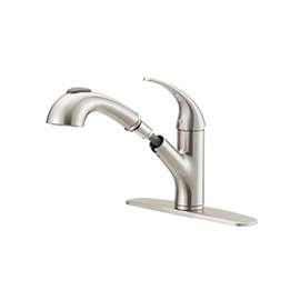 Boston Harbor FP4A4079NP Kitchen Faucet, 1.8 gpm, 1-Faucet Handle, 1, 3-Faucet Hole, Metal/Plastic, Stainless Steel