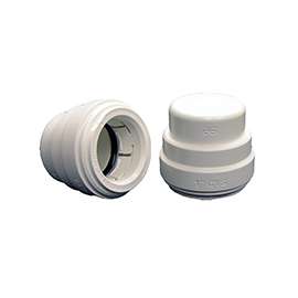 John Guest PSEI4628P End Cap, 3/4 in, Plastic, White, 3 to 12 bar Pressure