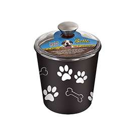 Loving Pets 7481 Pet Treat Canister, Plastic/Stainless Steel, Espresso, 8-1/2 in L, 8-1/2 in H
