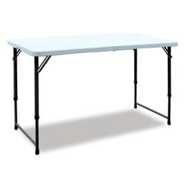 4' WHT ADJ Fold Table