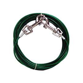 Boss Pet PDQ Q222000099 Pet Tie-Out Belt with Twin Swivel Snap, 20 ft L Belt/Cable, For: Small Dogs Up to 10 lb