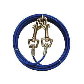 Boss Pet PDQ Q232000099 Pet Tie-Out Belt with Twin Swivel Snap, 20 ft L Belt/Cable, For: Medium Dogs Up to 35 lb