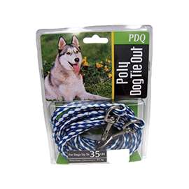 Boss Pet PDQ Q241000099 Pet Tie-Out Belt, Braided, 10 ft L Belt/Cable, Poly
