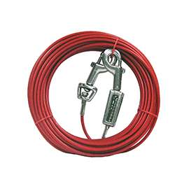 Boss Pet PDQ Q3540SPG99 Tie-Out with Spring, 40 ft L Belt/Cable, For: Large Dogs up to 60 lb