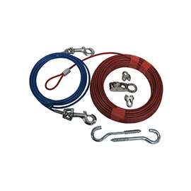 Boss Pet PDQ Q507000099 Dog Trolley System, 70 ft L Belt/Cable