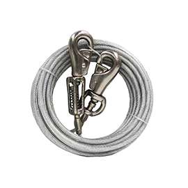 Boss Pet PDQ Q5715SPG99 Tie-Out with Spring, 15 ft L Belt/Cable, For: Extra Large Dogs Up to 125 lb