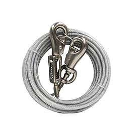 Boss Pet PDQ Q5720SPG99 Tie-Out with Spring, 20 ft L Belt/Cable, For: Extra Large Dogs Up to 125 lb