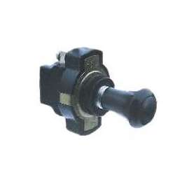 CALTERM 40180 Push/Pull Switch, 12 VDC, Panel Mounting, Chrome, Black