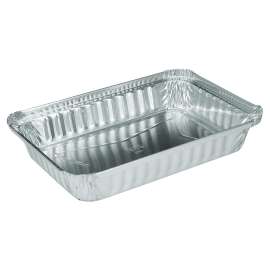 Aluminum Oblong Pan, Shallow, 1.5-lb Capacity, 6 x 8.59 x 1.25, Silver, 500/Carton