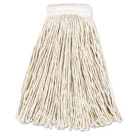 Economy Cotton Mop Heads, Cut-End, White, 16 oz, 5-In White Headband