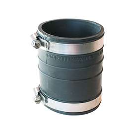 FERNCO P1060-22 Flexible Coupling, 2 in, Socket, PVC, Black, 4.3 psi Pressure