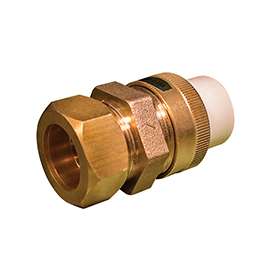 GENOVA 500 Series 53044Z Transition Union, 3/4 in Slip Joint x Compression