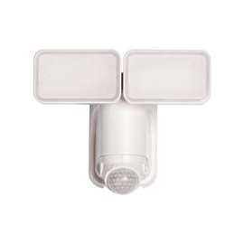 Heath Zenith HZ-7163-WH Motion Activated Security Light, 2-Lamp, LED Lamp, 600 Lumens Lumens, Plastic Fixture