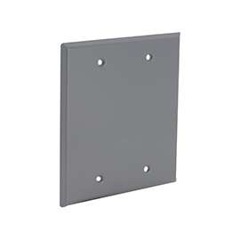 HUBBELL 5175-5 Cover, 4-1/2 in L, 4-1/2 in W, Metal, Gray, Powder-Coated