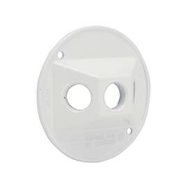 BELL 5197-6 Electrical Box Cover, 4-1/8 in Dia, 1.094 in L, Round, Aluminum, White, Powder-Coated