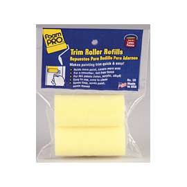 FOAMPRO 5R Trim Roller Refill, 1-3/8 in Thick Nap, 3 in L, Foam Cover