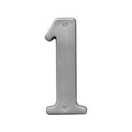 HY-KO Prestige Series BR-51SN/1 House Number, Character: 1, 5 in H Character, Nickel Character, Solid Brass