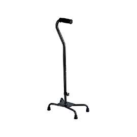 MEDLINE MDS86222W Quad Cane, Offset Handle, Foam Handle, Black
