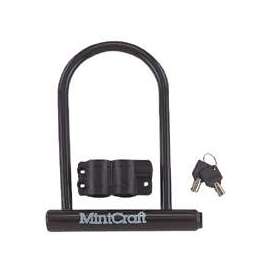 ProSource Padlock, U-Type Shackle, Steel Body, Black/Vinyl-Coated