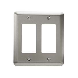 Amerelle 2RRPW Decorative Wallplate, 2-Gang, Steel
