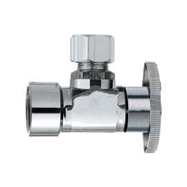 Plumb Pak PP51PCLF Shut-Off Valve, 1/2 x 3/8 in Connection, FIP x Compression, Brass Body