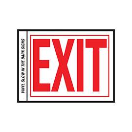 HY-KO EE-2 Safety Sign, Exit, Red Legend, Vinyl, 10 in W x 8 in H Dimensions