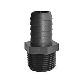 GREEN LEAF A3838P Pipe to Hose Adapter, Straight, Polypropylene, Black