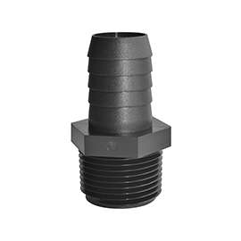 GREEN LEAF A3812P Pipe to Hose Adapter, Straight, Polypropylene, Black