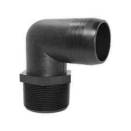 GREEN LEAF EL3412P Hose to Pipe Elbow, Polypropylene, Black